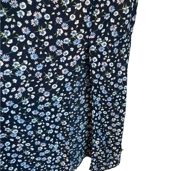 Nordstrom Rack Rowa Blue Floral Print Short Sleeve Casual Event Maxi Dress Small - Picture 9 of 10